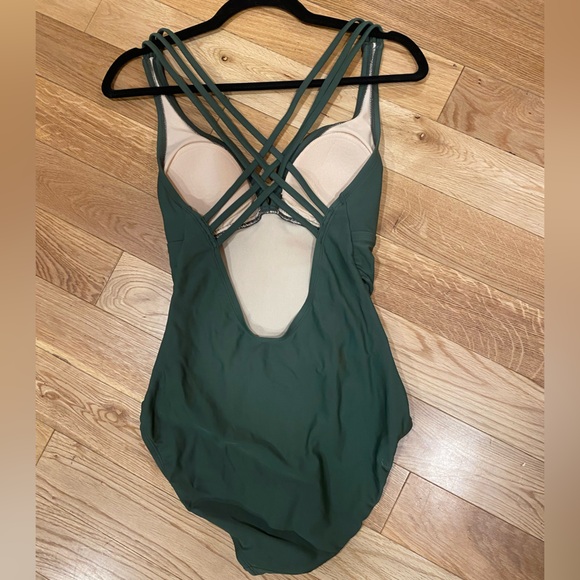 Kona Sol Green Plunge Cut One-piece Swimsuit - Picture 2 of 2